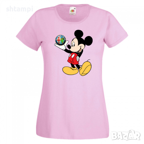 Дамска тениска Mickey Mouse Alfa Romeo .Подарък,Изненада,