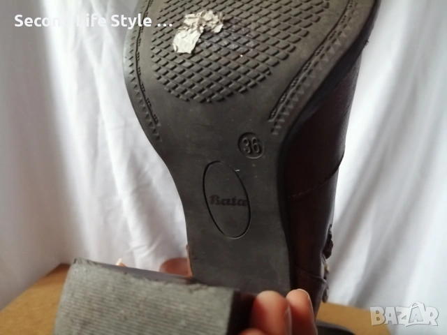 №36 Bata дамски боти естествена кожа, снимка 10 - Дамски боти - 53338541