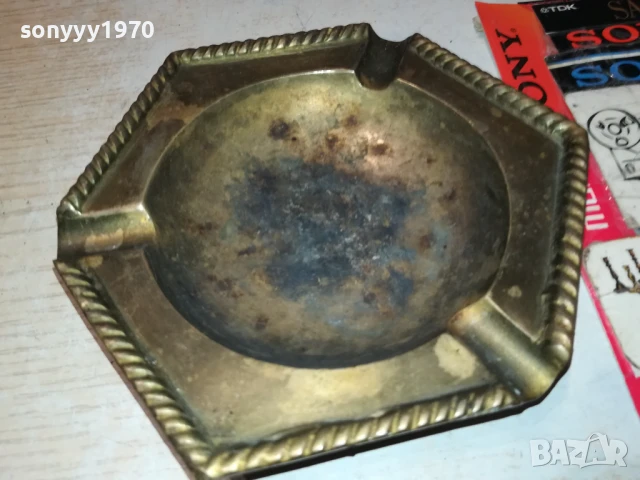 ПЕПЕЛНИК-МЕД/МЕСИНГ-ВНОС SWISS 1708251144LCHERY, снимка 5 - Антикварни и старинни предмети - 51390849