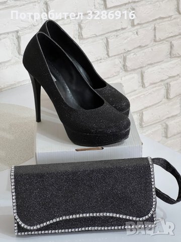 Черни официални бални обувки, снимка 3 - Дамски обувки на ток - 35644026