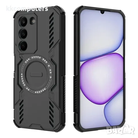За Realme C100 5G / C83 5G Магнитен Butterfly Armor TPU PC Калъф с Охлаждащ Дизайн и Скрийн Протекто