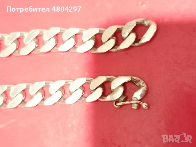 Сребърен синджир тип панцер, снимка 6 - Колиета, медальони, синджири - 54272584