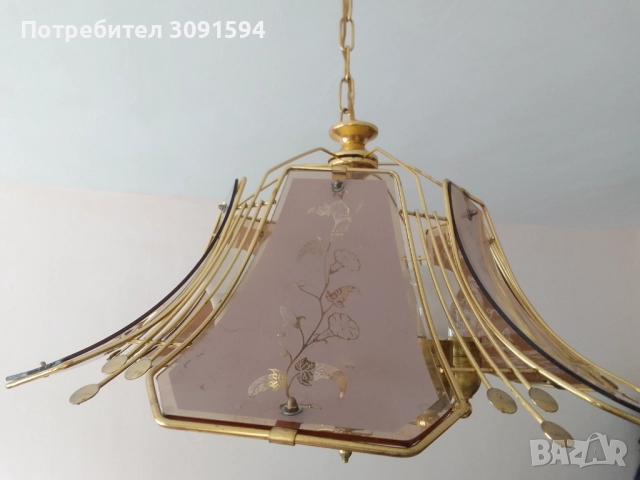 Винтидж полюлей месинг стъкло , снимка 7 - Антикварни и старинни предмети - 52037993