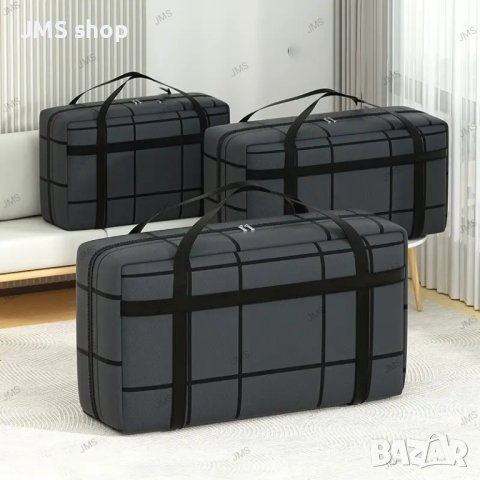 Карирана чанта за багаж с голям капацитет, 3размера, снимка 1 - Кутии за съхранение - 44155623