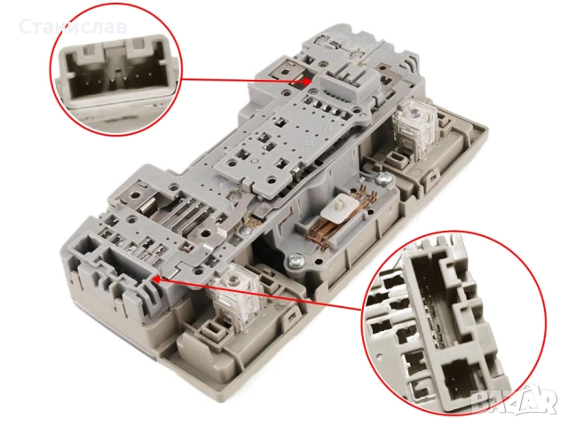 Плафон (LED) с бутон за ел шибедах (люк) Mazda 3 BL, снимка 2 - Части - 52304996