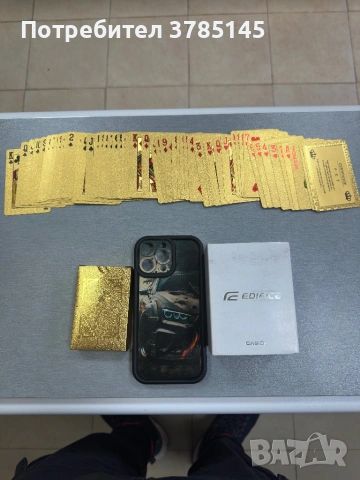 Оригинален часовник casio, карти за игра + подарък калъф за айфон 14 про макс, снимка 7 - Мъжки - 53379772