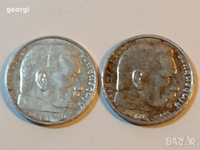 Сребърна монета 2 райх марки свастика , снимка 2 - Нумизматика и бонистика - 39027425