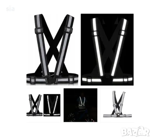 Светлоотразителен колан тип тиранти, черен, 164*194см, снимка 3 - Аксесоари и консумативи - 48993270