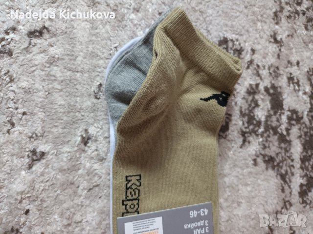 Мъжки къси чорапи Kappa.43-46 размер.Комплекта е от 3 разцветки.Цена-6 лв., снимка 3 - Мъжки чорапи - 41923646