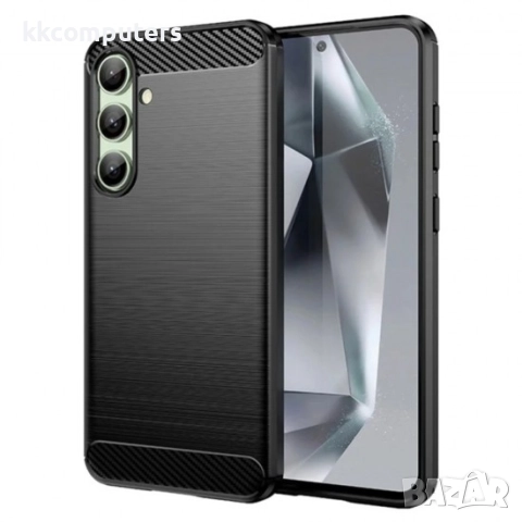 Силиконов кейс MBX Carbon, За Samsung Galaxy A17, Черен и Протектор