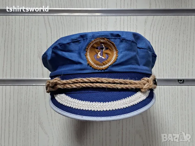 Нова детска капитанска шапка с Котва в син цвят, снимка 6 - Шапки, шалове и ръкавици - 47686672