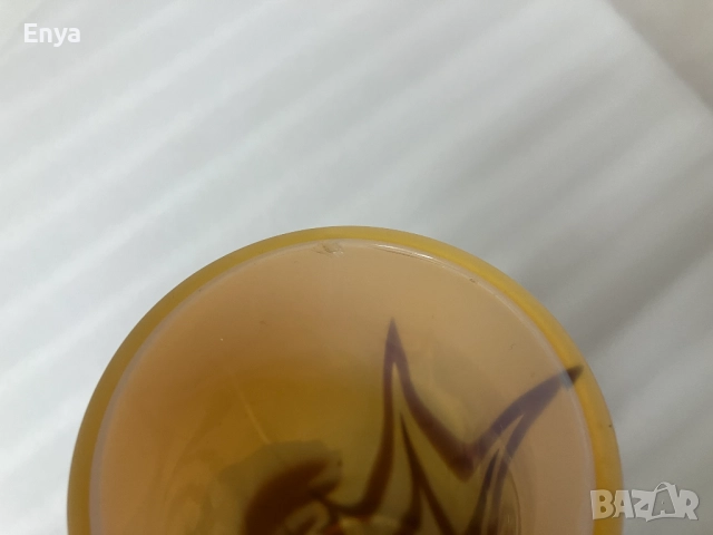 Италианска стъклена ваза от Opaline Florence, снимка 5 - Вази - 52560922