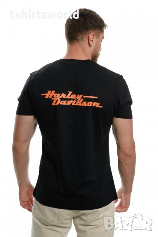 Нова мъжка тениска с дигитален печат HARLEY DAVIDSON с гръб, Череп, снимка 3 - Тениски - 37670218