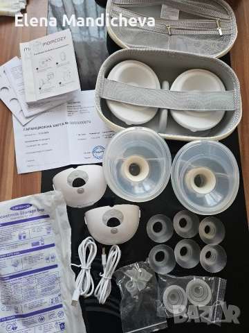 Помпа за кърма Momcozy M5 двойна двоен комплект 9 нива на изпомпване 1200 mAh бяла, снимка 3 - Помпи за кърма - 52729769