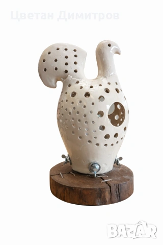 Изцяло ръчно изработена керамична лампа, авторска , снимка 3 - Декорация за дома - 53934953