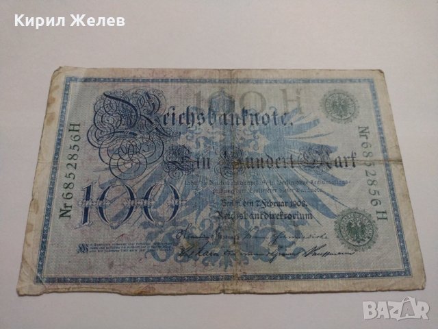 Райх банкнота - Германия - 100 марки / 1908 година- 17967, снимка 1 - Нумизматика и бонистика - 31015814