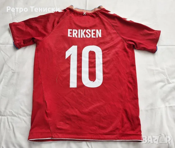Тениска Denmark — Домакински (Eriksen #10) Hummel — Деца размер M Червено (сезон 2018)