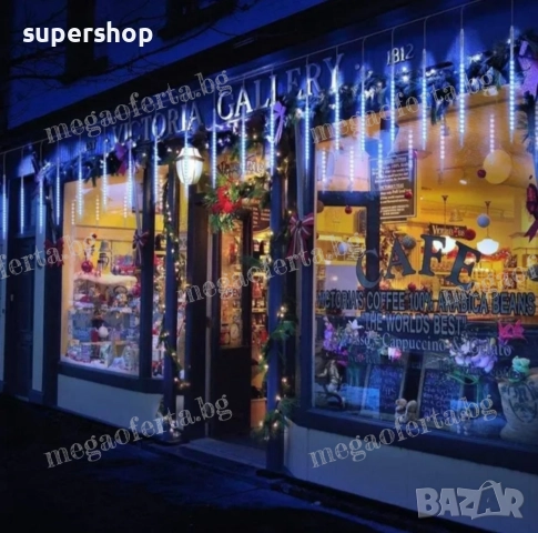 Светещи Лед Висулки Падащ Сняг за Коледна Украса 8Бр. х48см. , снимка 8 - Декорация за дома - 52297214