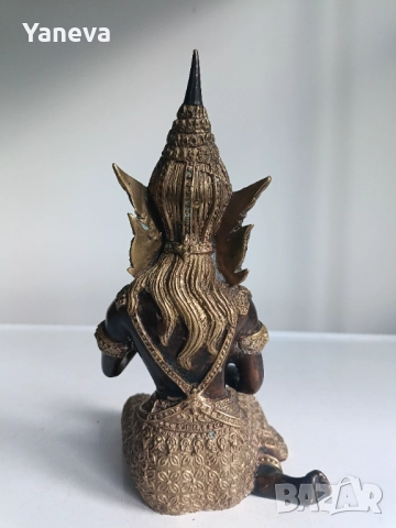 Бронзова, тайландска фигура на митично същество от будистката митология, храмов пазач, воин пазител, снимка 5 - Статуетки - 52497633