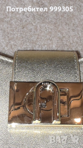 Оригинална дамска чанта Furla 1927 Mini Shoulder Bag – златиста, естествена кожа, снимка 8 - Чанти - 54364589