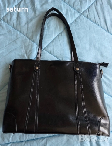 дамска кожена бизнес чанта с отделение за лаптоп S-Zone, снимка 2 - Чанти - 52000304