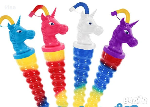 НОВО! Атрактивни пластмасови чаши за скрежина ЕДНОРОГГ 350 мл