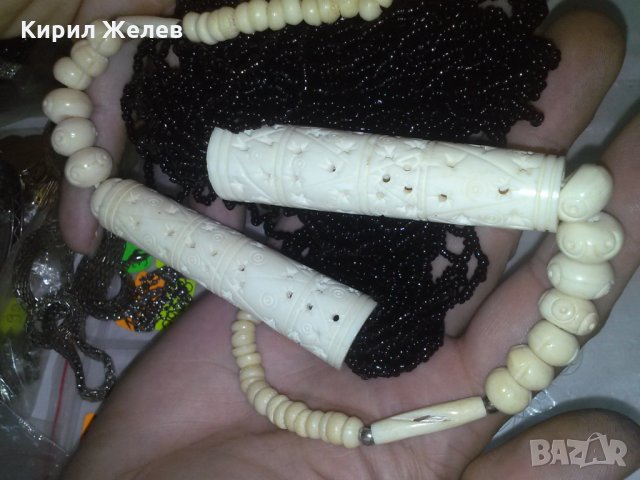 СТАРА БЕРБЕРСКА СЛОНОВА КОСТ и МЪНИСТА ЕТНО ОГЪРЛИЦА РЪЧНА ИЗРАБОТКА РАЗКОШНА ТРАДИЦИОННА 2138, снимка 9 - Антикварни и старинни предмети - 29624552