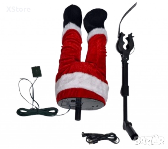 Заклещеният Дядо Коледа – Анимирани крака за вашето коледно дърво, снимка 2 - Декорация за дома - 52439685