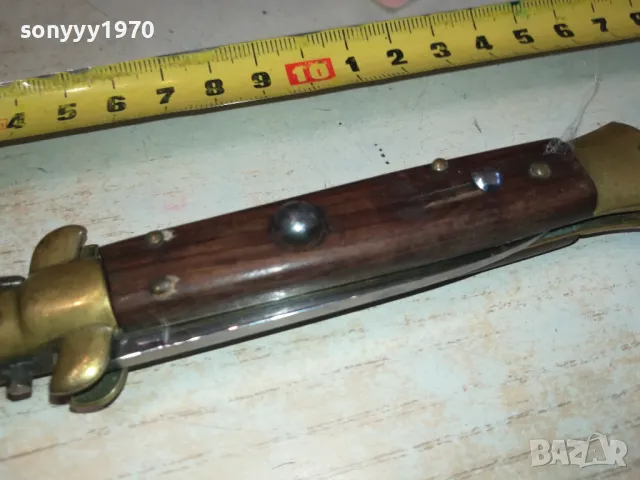 СТАРА НОЖКА С МЕД МЕСИНГОВ ОБКОВ-ВНОС ФРАНЦИЯ 1901251156, снимка 8 - Антикварни и старинни предмети - 48737661