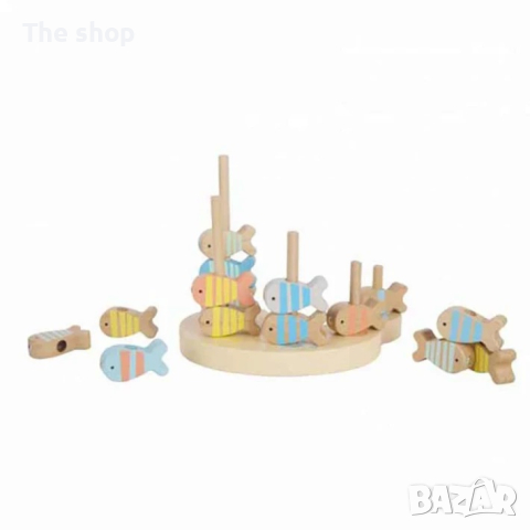 Детска дървена играчка - риболов (004), снимка 1 - Образователни игри - 44745974