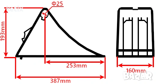 Клин за колела LOKHEN G46 с метална вложка и монтажна скоба, снимка 5 - Аксесоари и консумативи - 53959325