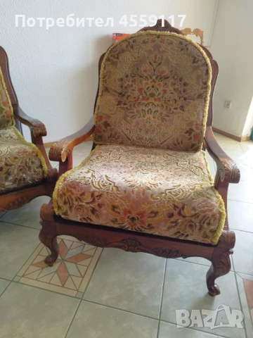 Ретро холова гарнитура , снимка 2 - Дивани и мека мебел - 51306375