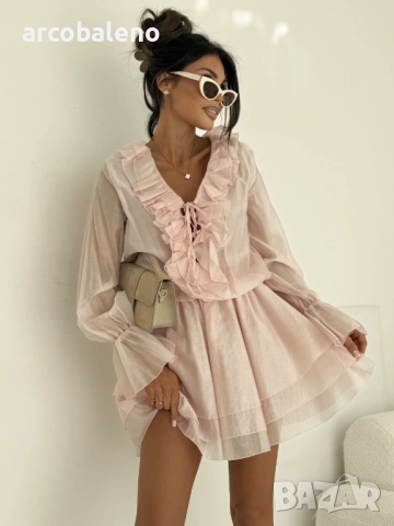 Елегантна дамска рокля с волани BELLA, 6цвята , снимка 17 - Рокли - 53939912