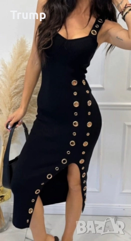 Секси рокля по тялото, с капси