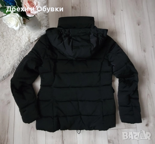 Черно зимно яке с качулка ZARA , снимка 3 - Якета - 52710163