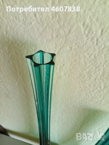 Вази стъкло тюркоазени 40 и 30 см, снимка 5 - Други - 52388410