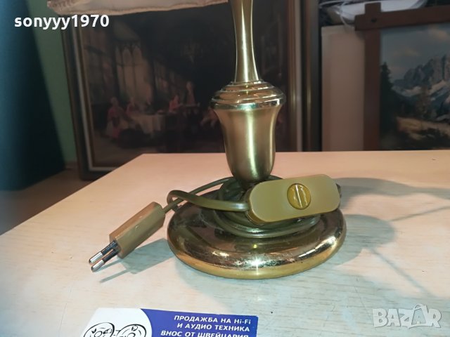нощна лампа-мед/месинг-внос швеция 35х22см, снимка 13 - Колекции - 29850261