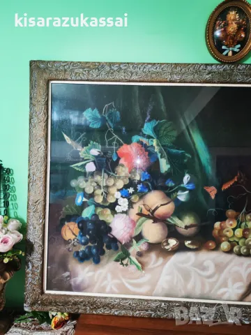 Огромна картина   Натюрморт - техника Сух пастел., снимка 2 - Картини - 48816514