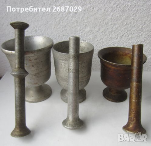 3 бр стари хавани хаван чукало метал, снимка 2 - Антикварни и старинни предмети - 29742884
