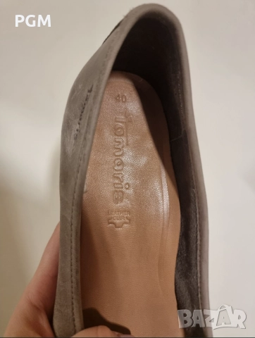 Кафеви токчета, естествена кожа Tamaris 40 номер, снимка 10 - Дамски обувки на ток - 52957197