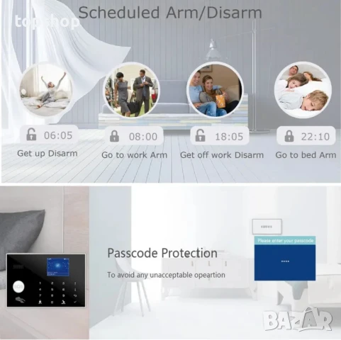 НОВА TUYA Смарт алармена WiFi + подържа 4G 2 SIM cards - аларма, детектор за движение, 15 сензора..., снимка 2 - Аналогови камери - 50492984