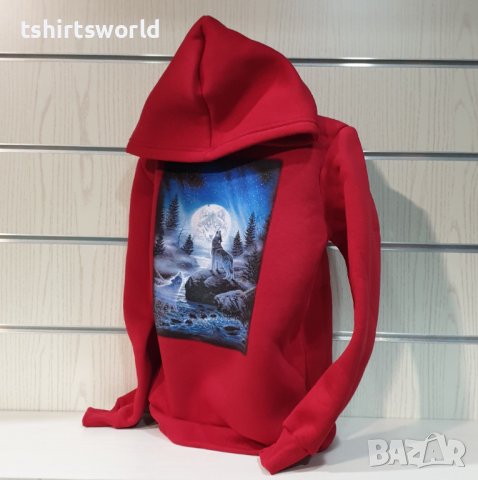 Нов детски суичър с дигитален печат Вълк, Пълнолуние, Серия вълци, снимка 7 - Детски анцузи и суичери - 38866779