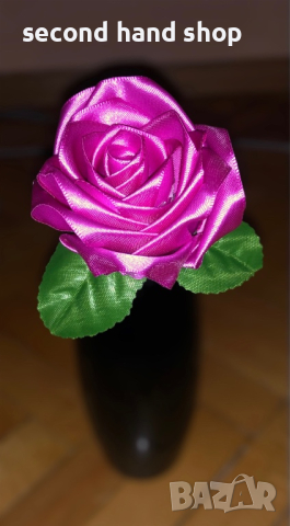 Ръчно изработени сатенени рози, снимка 1 - Изкуствени цветя - 44748702