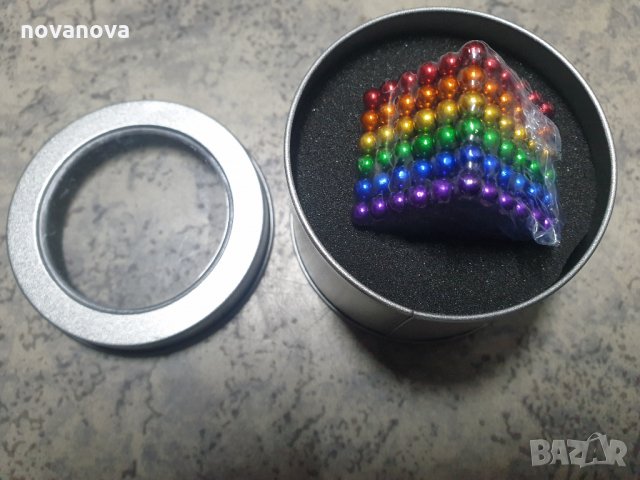 216 Магнитни Топчета (сфери) цветни 5 мм, в метална кутия, снимка 13 - Джаги - 31431309