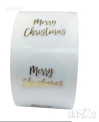 100 бр  Merry Christmas Коледа Коледни черни прозрачни малки самозалепващи лепенки стикери за ръчна , снимка 2 - Други - 35143862