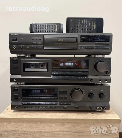 🔊Ретро аудио сет TECHNICS - ресийвър с дистанционно, CD плеър с дистанционно и дек🔉