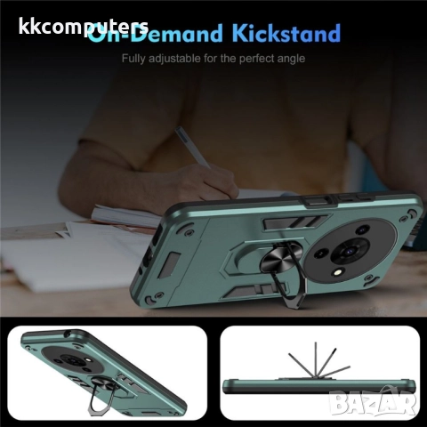 ZTE Blade A76 4G калъф – удароустойчив PC + TPU гръб с пръстен и стойка, снимка 5 - Калъфи, кейсове - 51962577