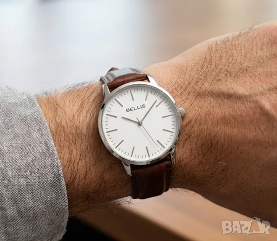 🇯🇵 Bellis Japan Watch Мъжки японски часовник с кожена каишка 