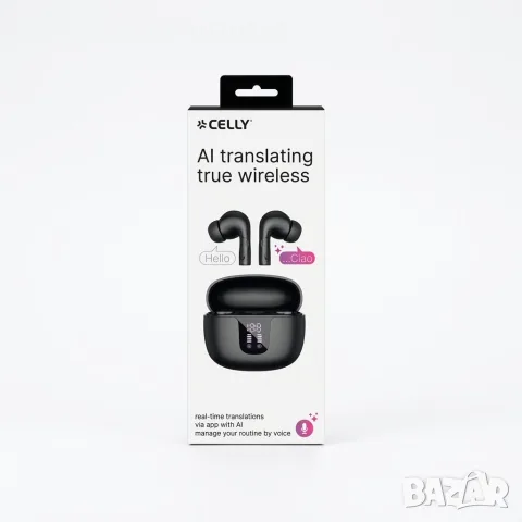 Чисто нови слушалки CELLY Buz2 AI BT Wireless Earbuds Black