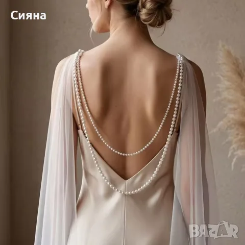 Бяло сватбено наметало, снимка 2 - Сватбени аксесоари - 56104624